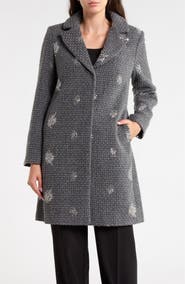 CeCe Sequin Embellished Coat