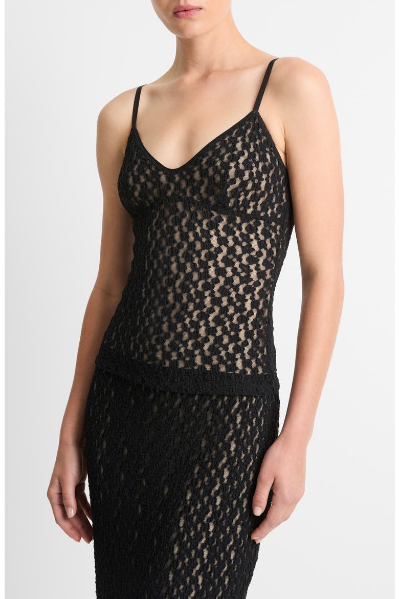 Floral Lace Camisole, Alternate, color, BLACK