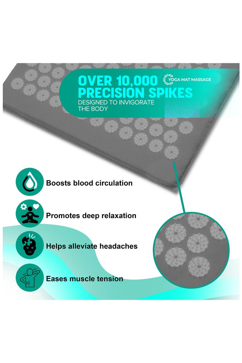 51-Inch Acupressure Mat & Pillow Set, Alternate, color, GRAY
