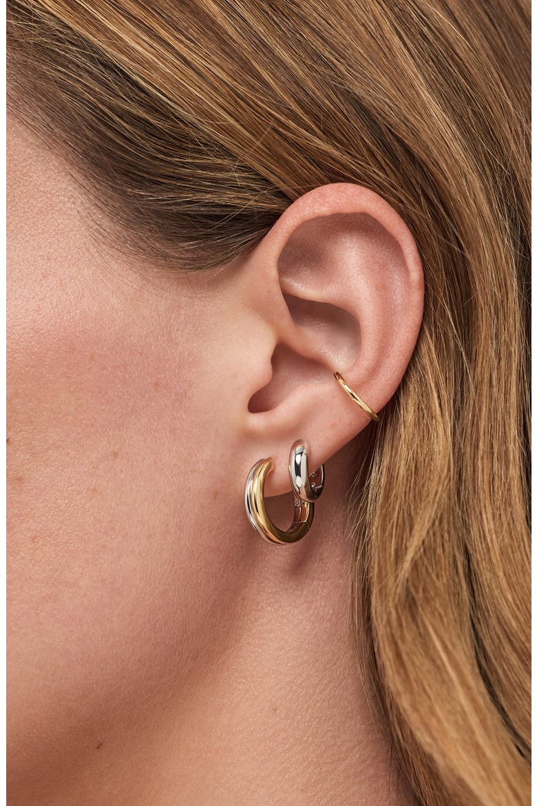 Asher Medium Hoop Earrings, Alternate, color, GOLD / SILVER
