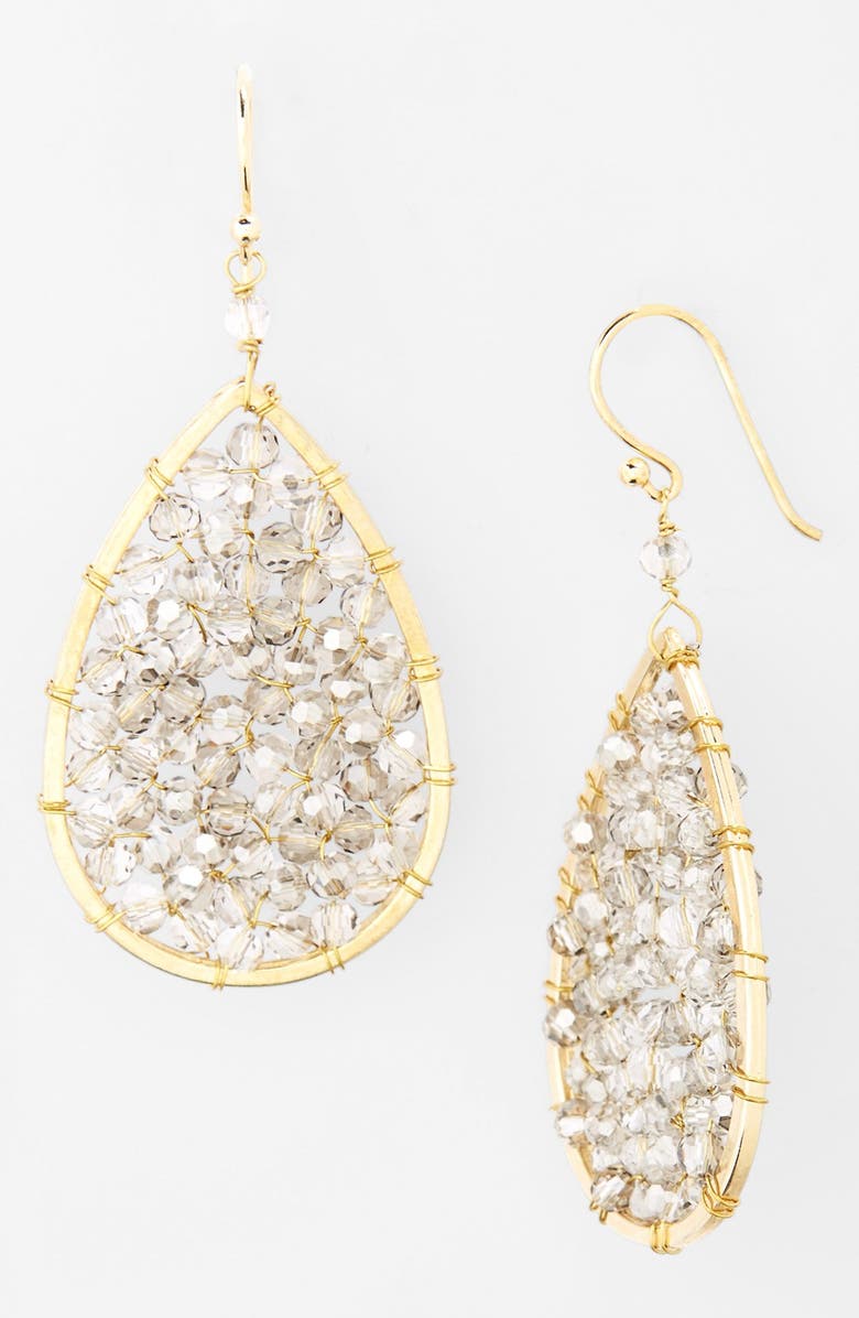 Panacea Smoky Crystal Teardrop Earrings, Main, color,