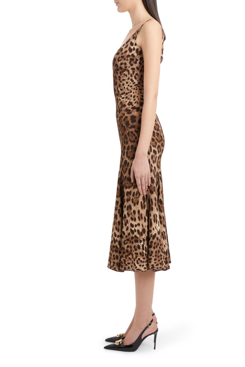 Leopard Print Cady Fit & Flare Dress, Alternate, color, LIGHT BROWN PRINT