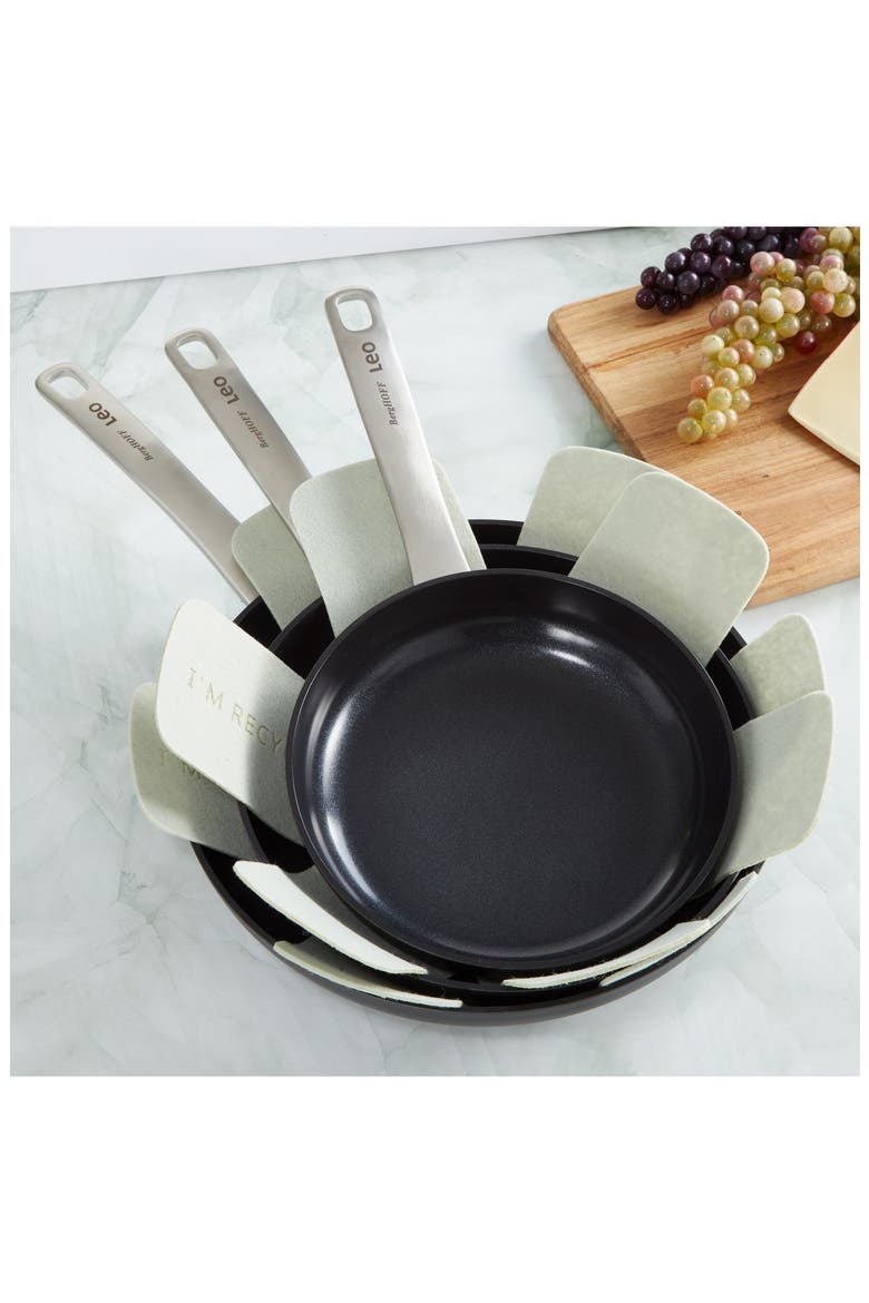 Set of 3 Graphite Non-Stick Frying Pan Set, Alternate, color, BLACK