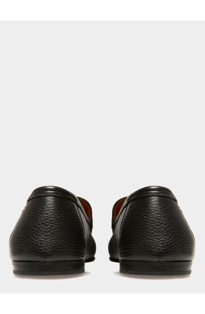 Bally Moccasin in Grained Leather, Alternate, color, Black