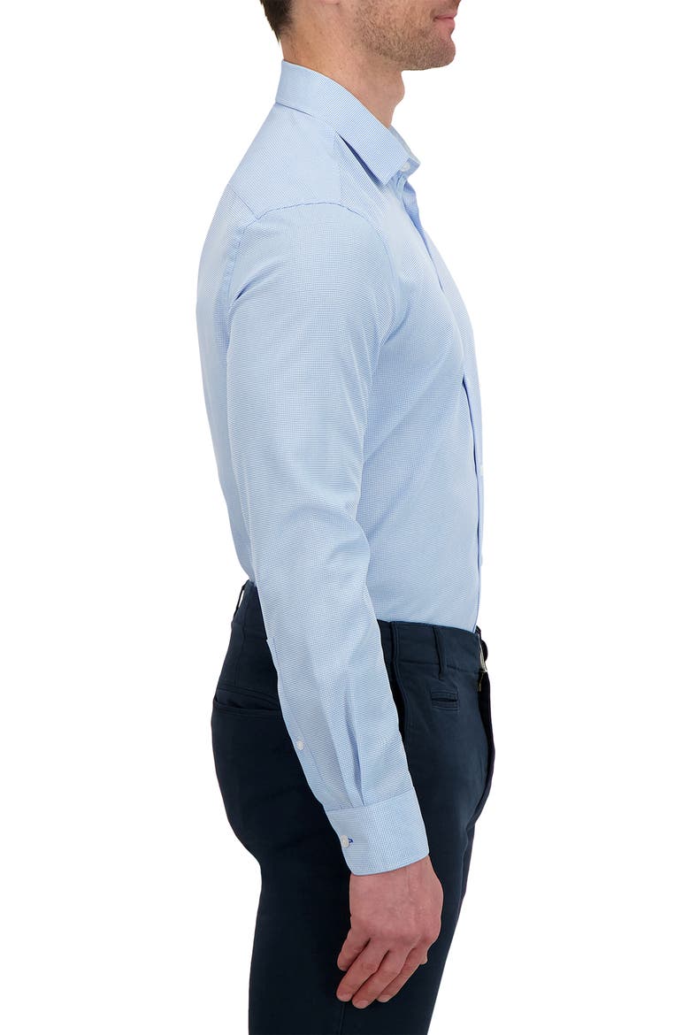 Slim Fit Check Print Performance Dress Shirt, Alternate, color, 49 LIGHT BLUE