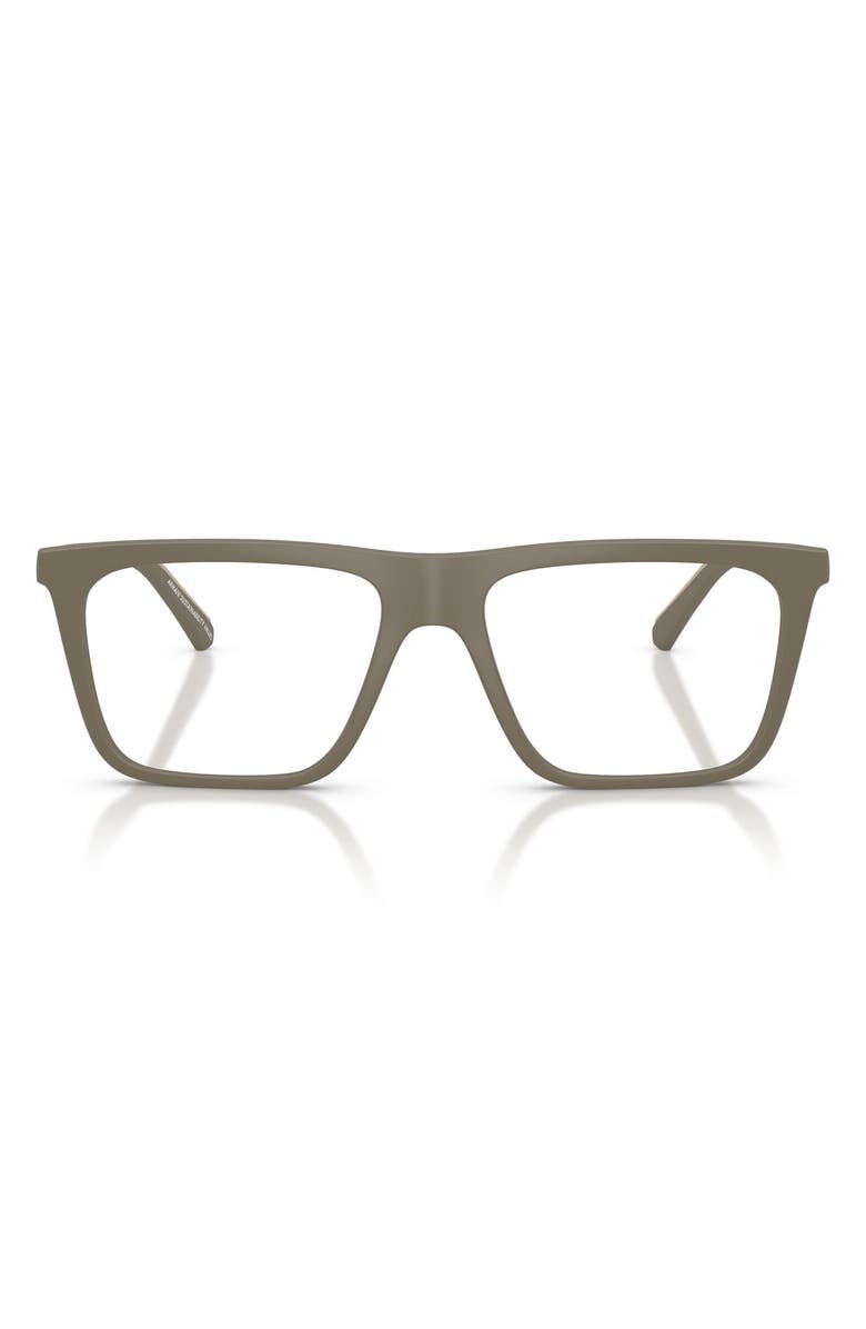 Emporio Armani 56mm Square Optical Glasses, Main, color, Matte Beige / Clear
