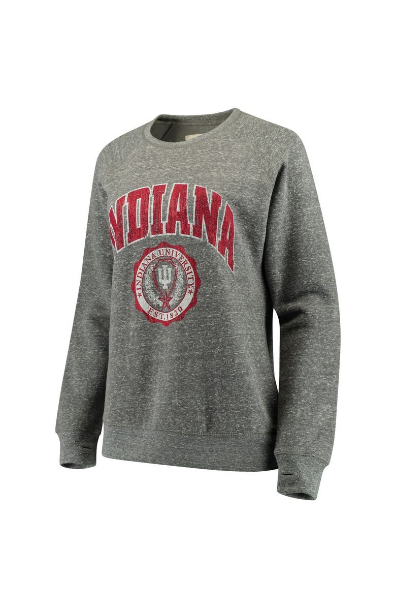 PRESSBOX Women's Pressbox Heathered Gray Indiana Hoosiers Edith Vintage Knobi Pullover Sweatshirt, Alternate, color, 