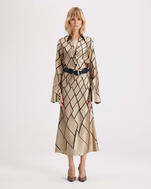 Theo The Label Theia Retro Burnout Boyfriend Shirt In Brown