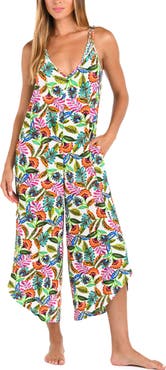 Sunshine 79 Jungle Crop Wide Leg Cover-Up Jumpsuit