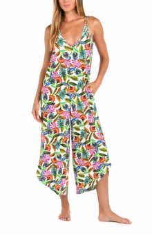 Sunshine 79 Jungle Crop Wide Leg Cover-Up Jumpsuit