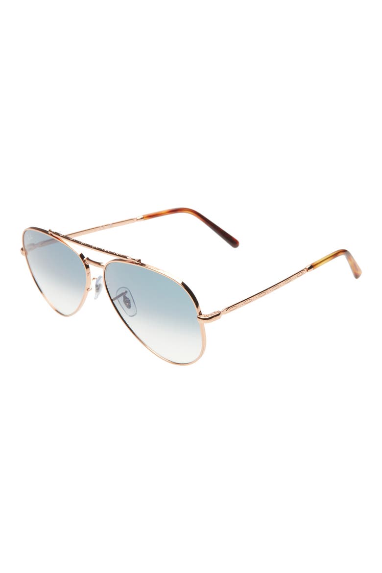 New Aviator 62mm Gradient Pilot Sunglasses, Alternate, color, ROSE GOLD