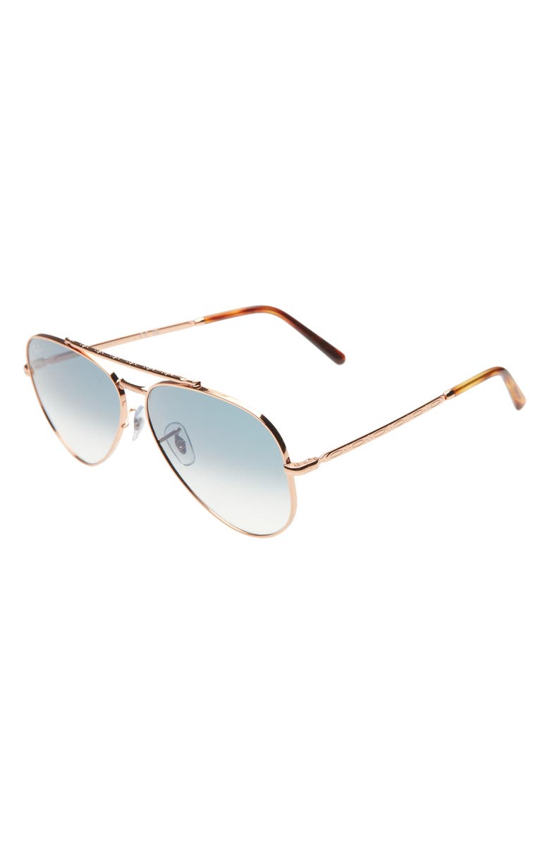 Ray-Ban New Aviator 62mm Gradient Pilot Sunglasses, Alternate, color, Rose Gold