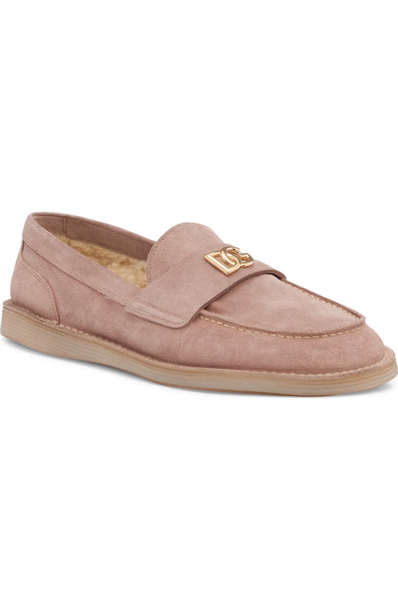 Dolce&Gabbana Logo Suede Loafer, Main, color,