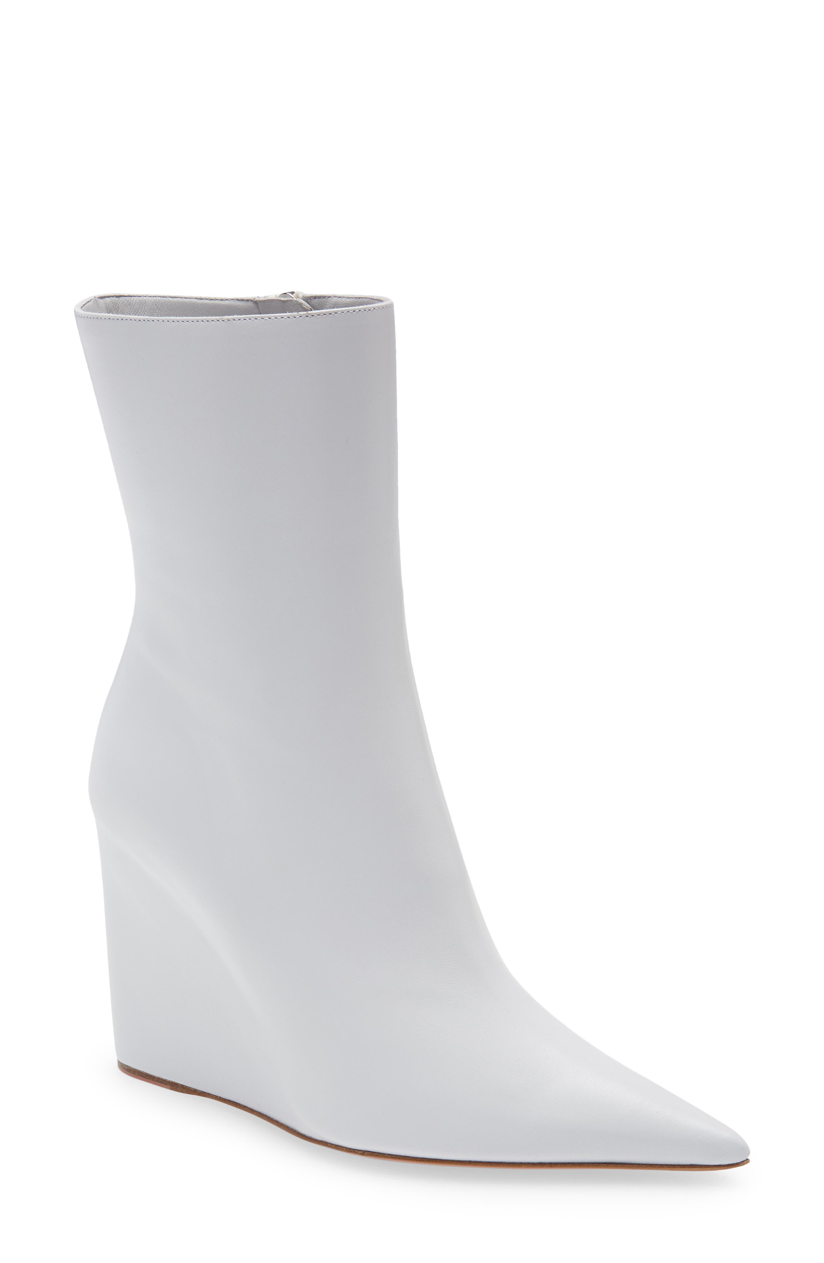 Amina Muaddi Pernille Pointed Toe Wedge Bootie, Main, color, 