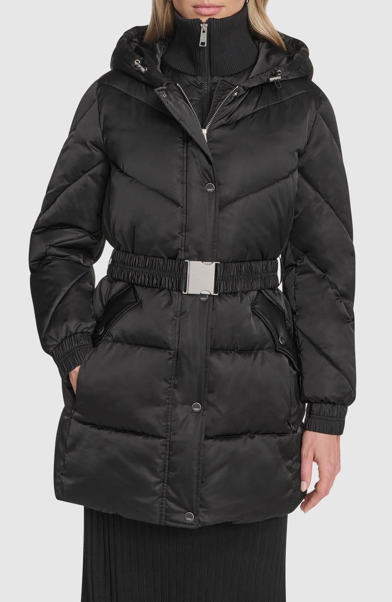 Andrew Marc Mallee Water Resistant Hooded Parka, Main, color, Black