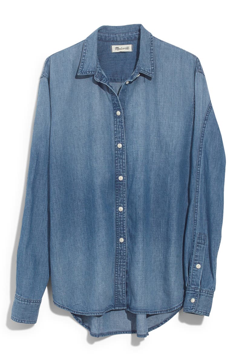 Madewell Denim Oversize Ex-Boyfriend Shirt, Alternate, color, 