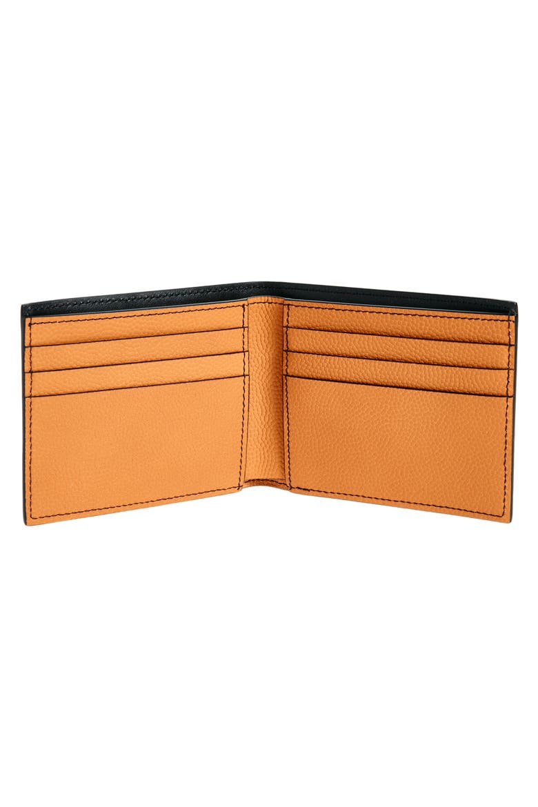 Basketball Leather Bifold Wallet, Alternate, color, ORANGE A BLACK