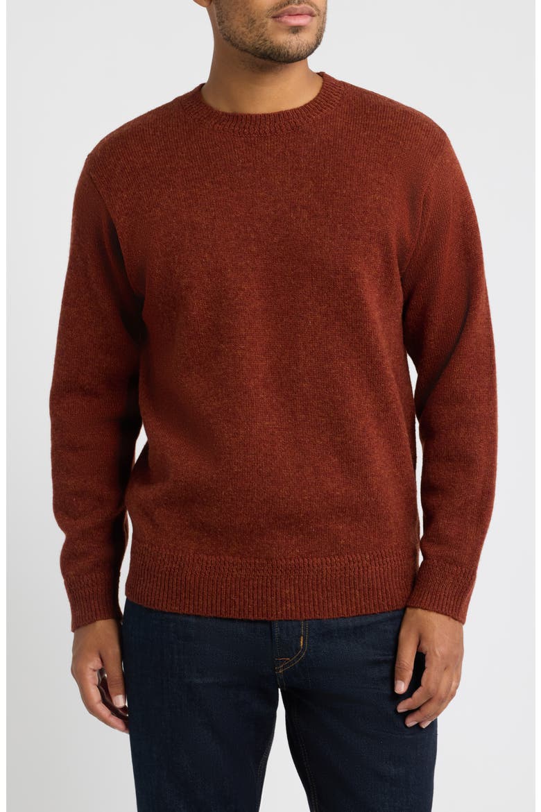 Wool Crewneck Sweater, Main, color, DARK RED HEATHER