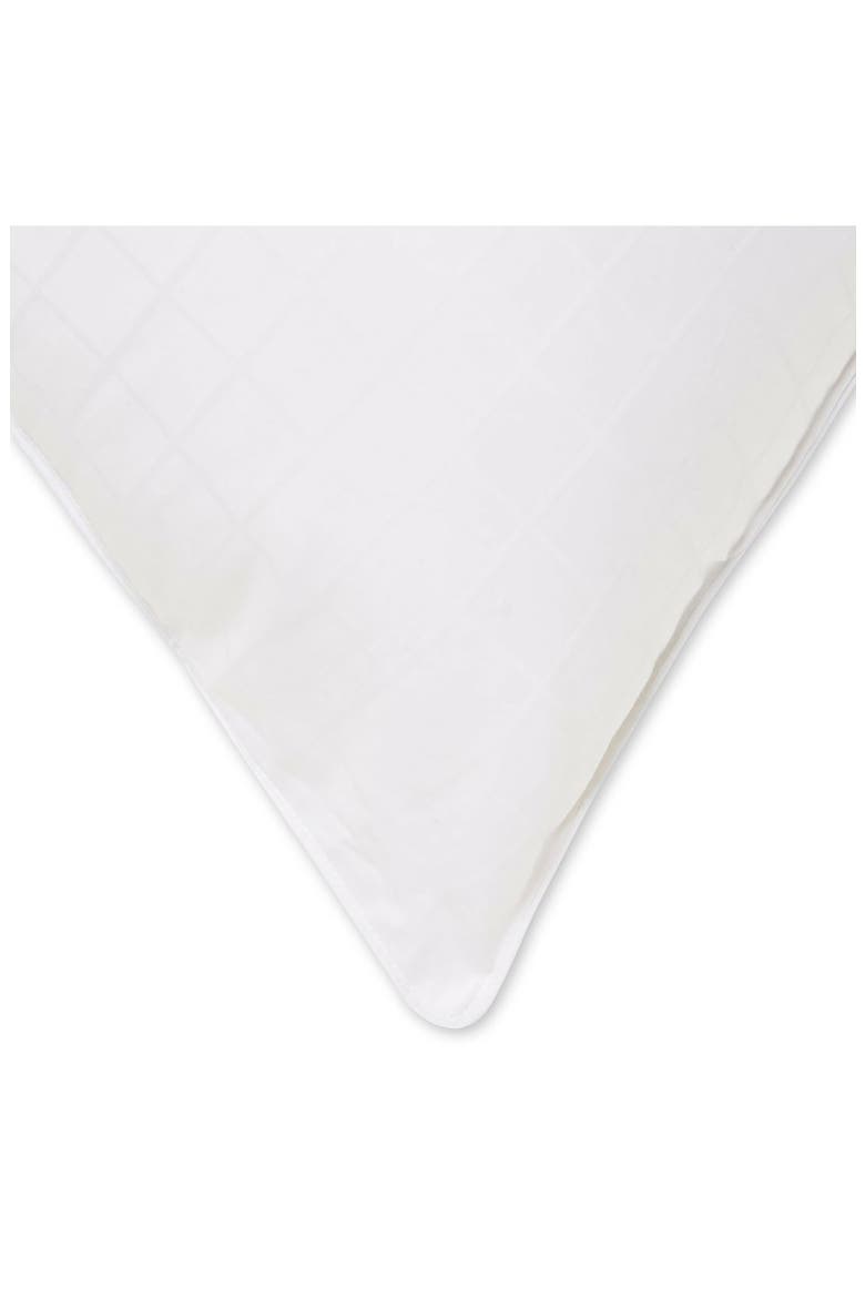 Set of 4 White Windowpane 100% Cotton Dobby Gel Filled Side/Back Sleeper Pillows, Alternate, color, WHITE