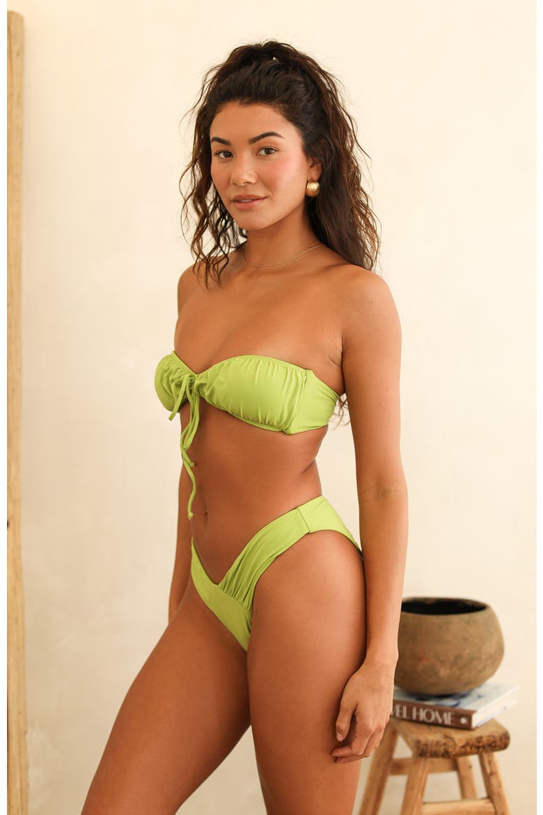 Angel Asymmetrical V-Cut Bikini Bottom, Alternate, color, Olive Green