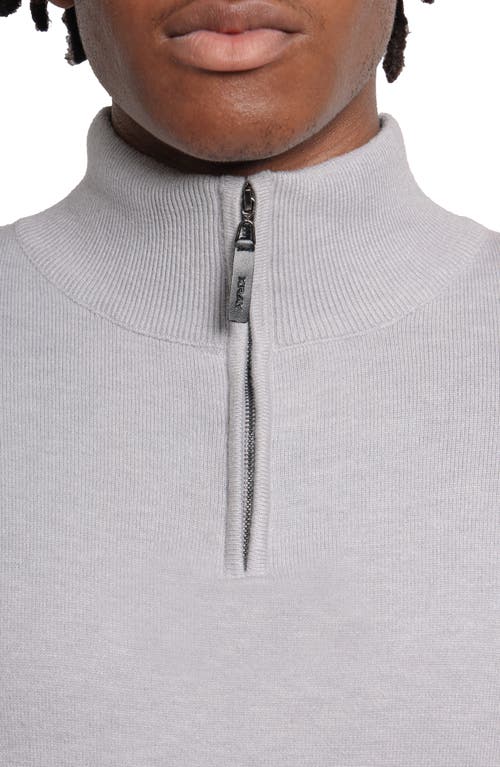X-ray Xray Quarter Zip Mock Neck Sweater In Light Heather Grey