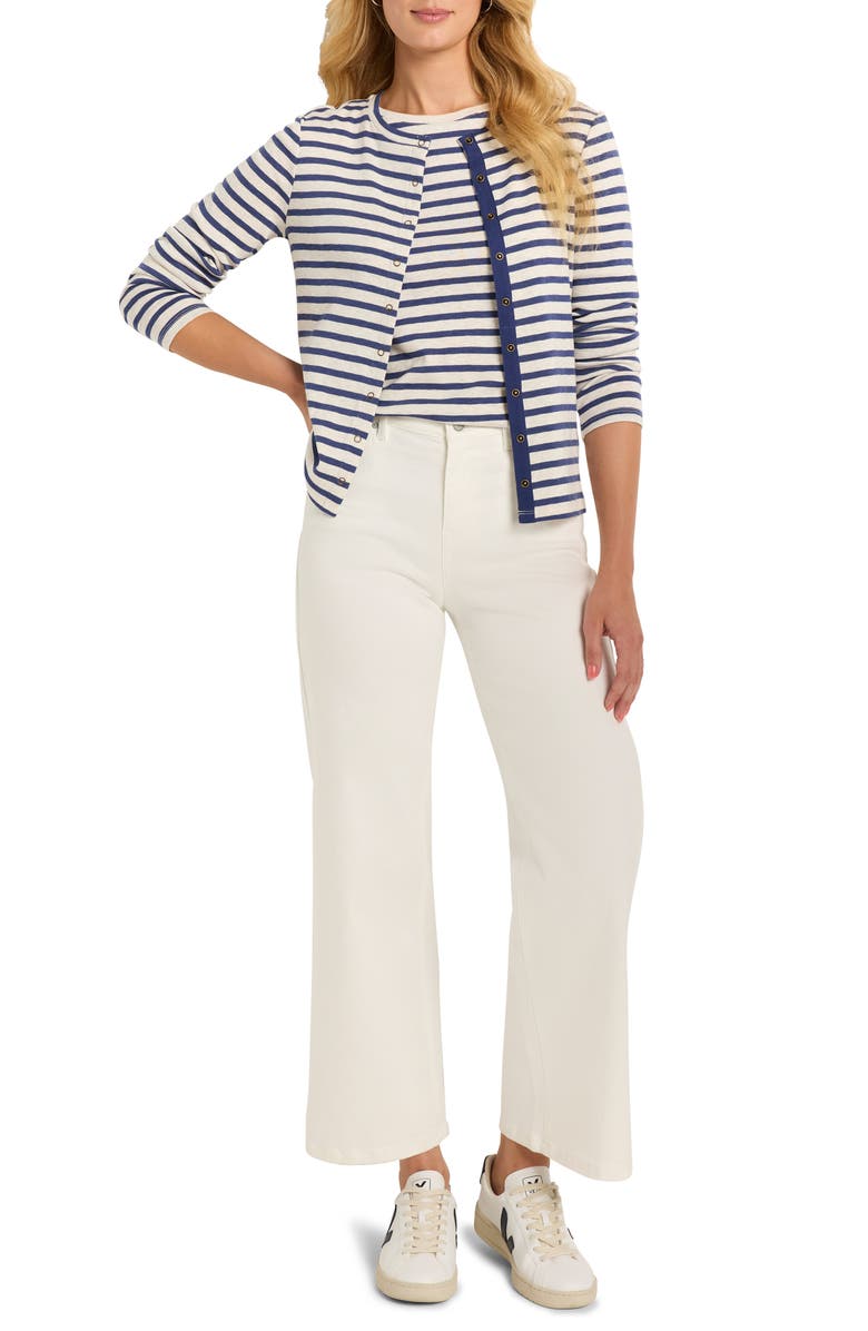 NZT by NIC+ZOE Stripe Boat Neck Tank, Alternate, color, Blue Multi