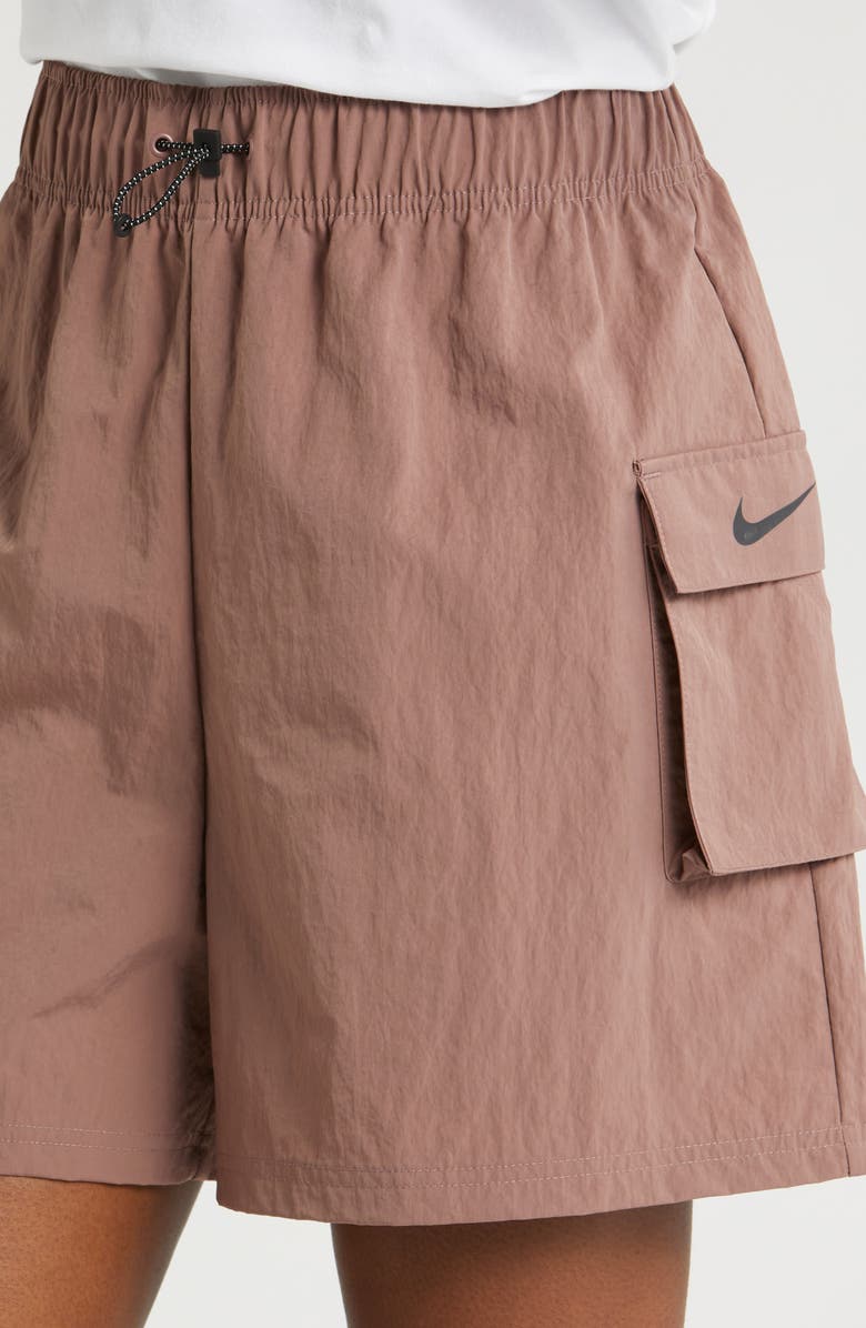 Nike Sportswear Essential Woven High Waist Shorts, Alternate, color, Smokey Mauve/ Black