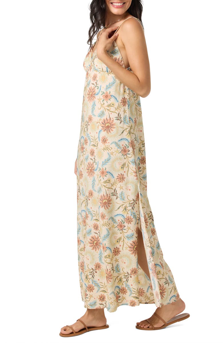 O'Neill Althea Lunar Print Sleeveless Maxi Dress, Alternate, color, Tapioca
