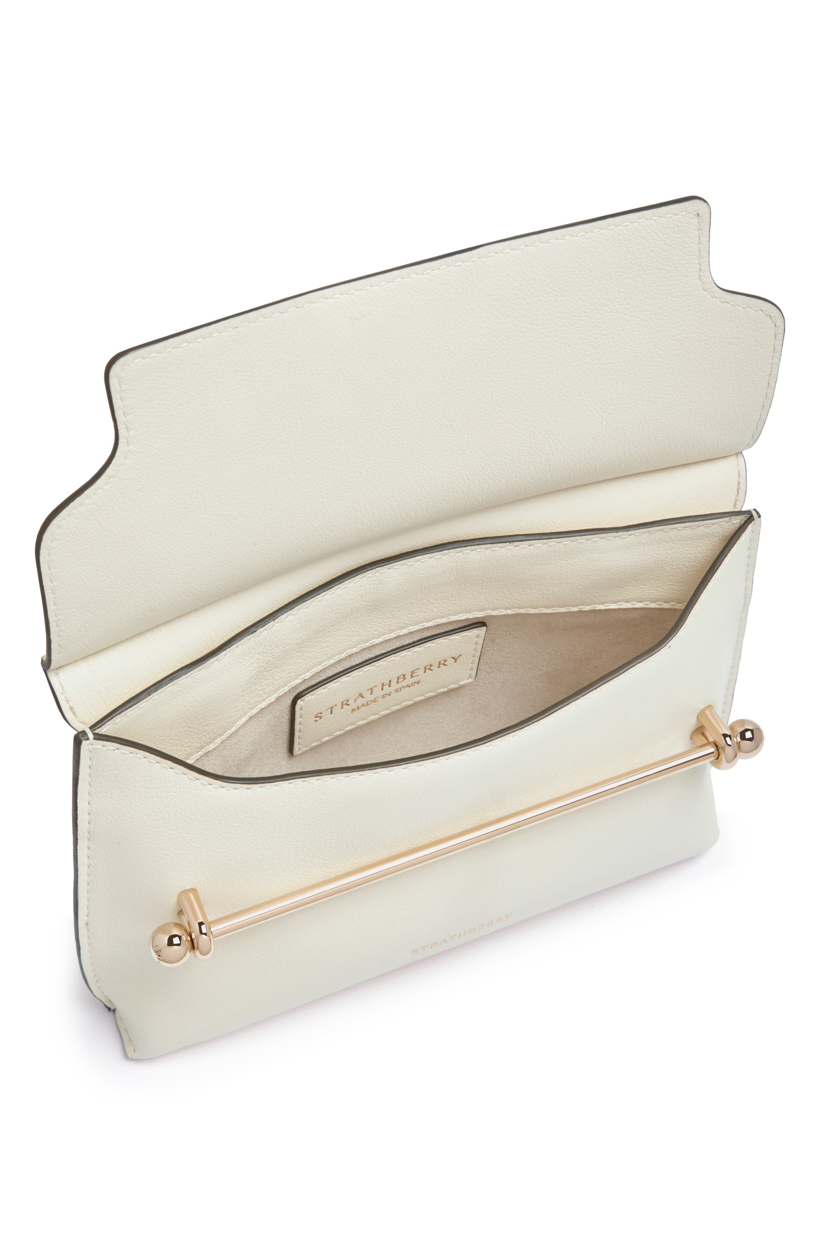 Strathberry Mini Stylist Leather Crossbody Bag, Alternate, color, Vanilla