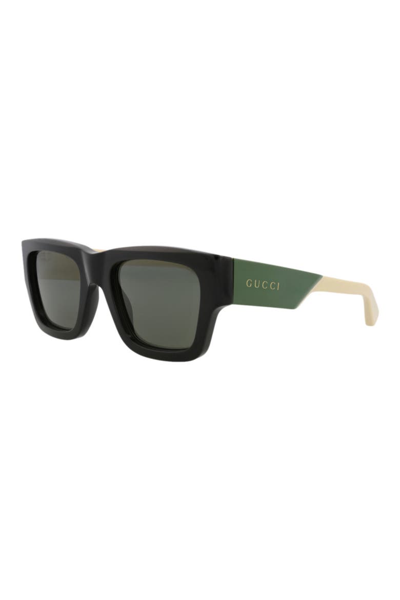 54mm Square Sunglasses, Alternate, color, BLACK IVORY GREY