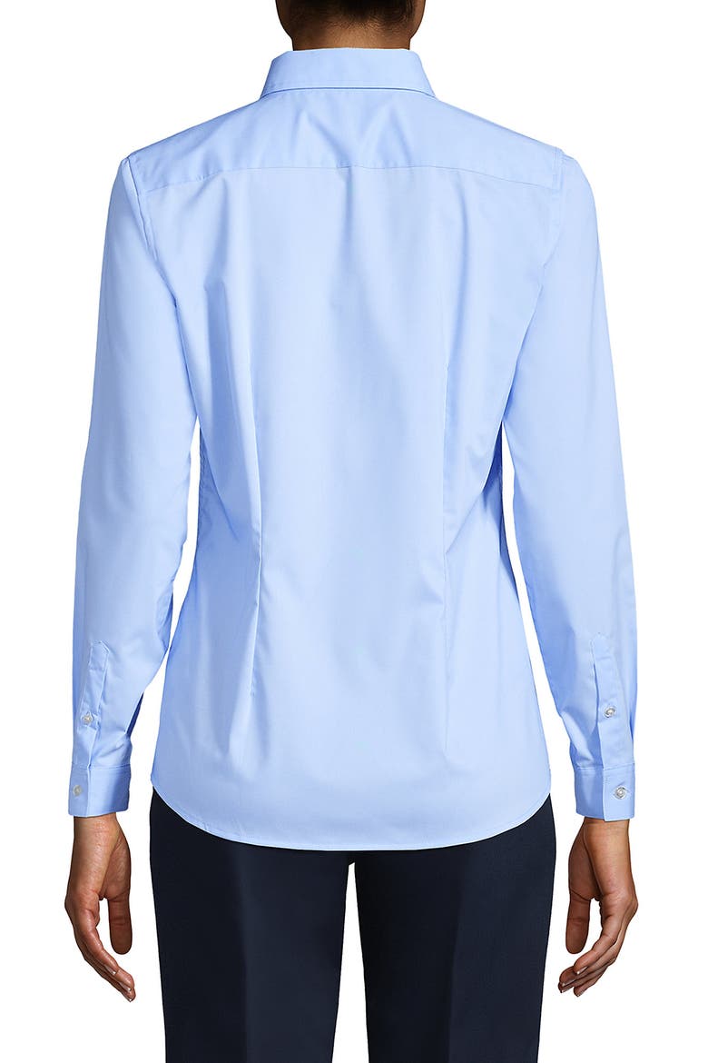 School Uniform  No Gape Long Sleeve Stretch Shirt, Alternate, color, Light Sea Blue