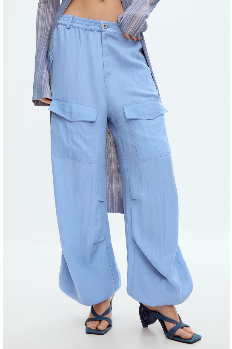 Cotton Blend Cargo Joggers, Main, color, LIGHT BLUE