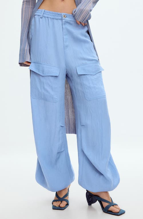 Desigual Cotton Blend Cargo Joggers In Blue