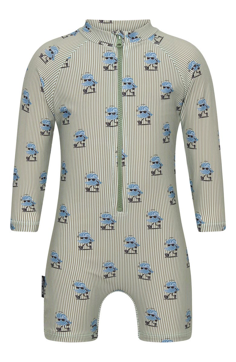 TINY TRIBE Wave One-Piece Rashguard Swimsuit, Main, color, Multi