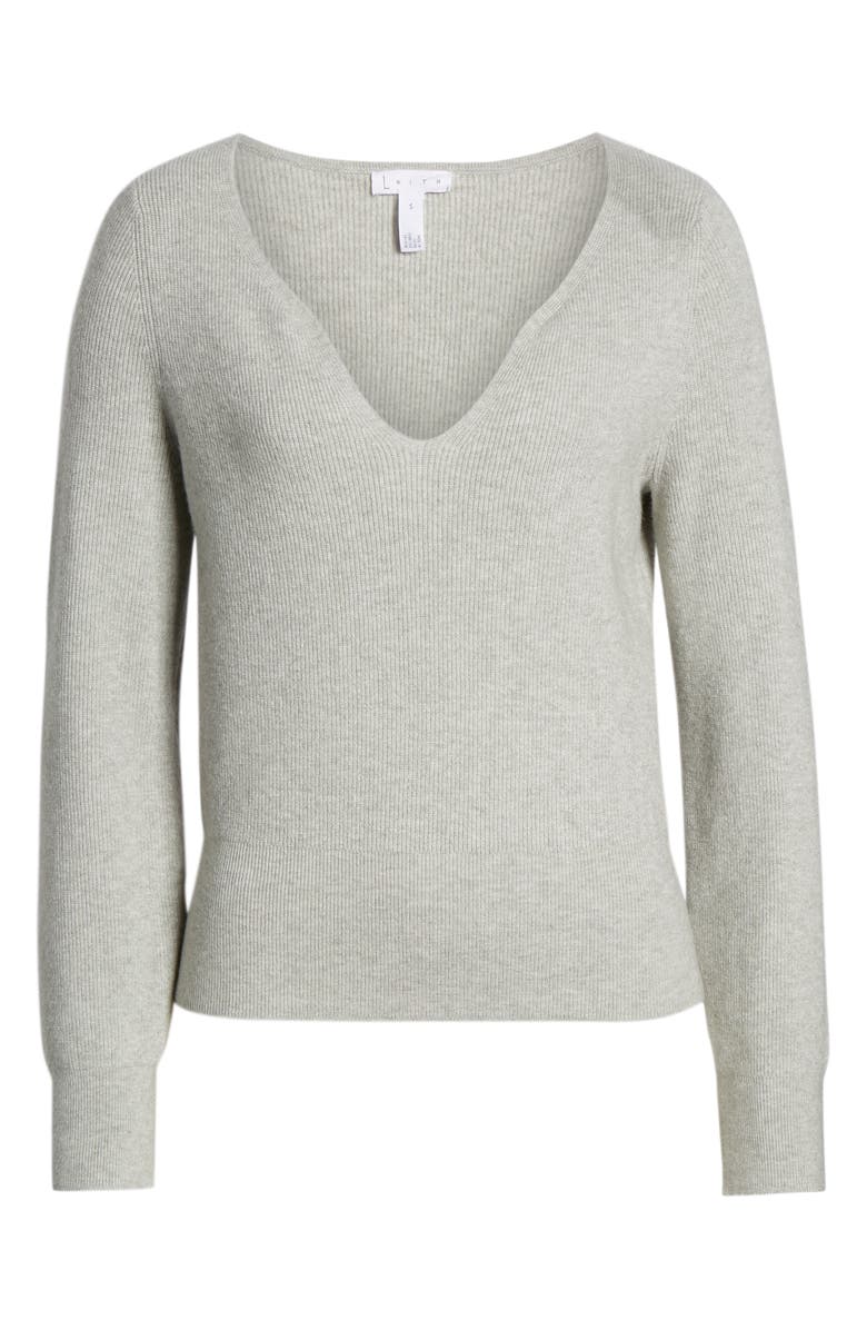 Leith Shaped Neck Sweater, Alternate, color, 
