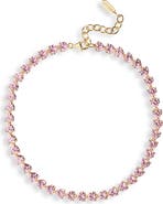 JUDITH LEIBER COUTURE Small Cubic Zirconia Heart Tennis Necklace