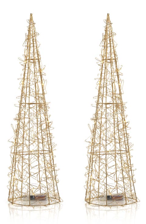 Set of 2 Holiday LED Wired Trees