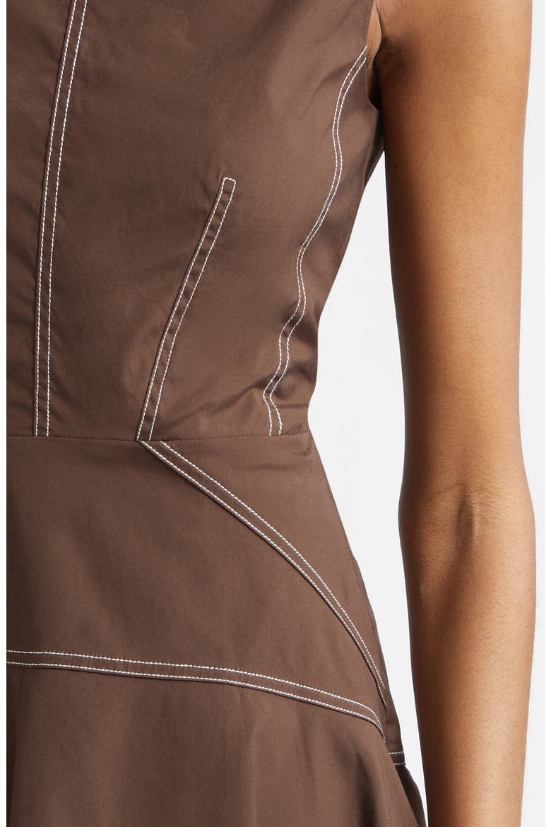 Karrigan Sleeveless Stretch Cotton Minidress, Alternate, color, DARK MOCHA