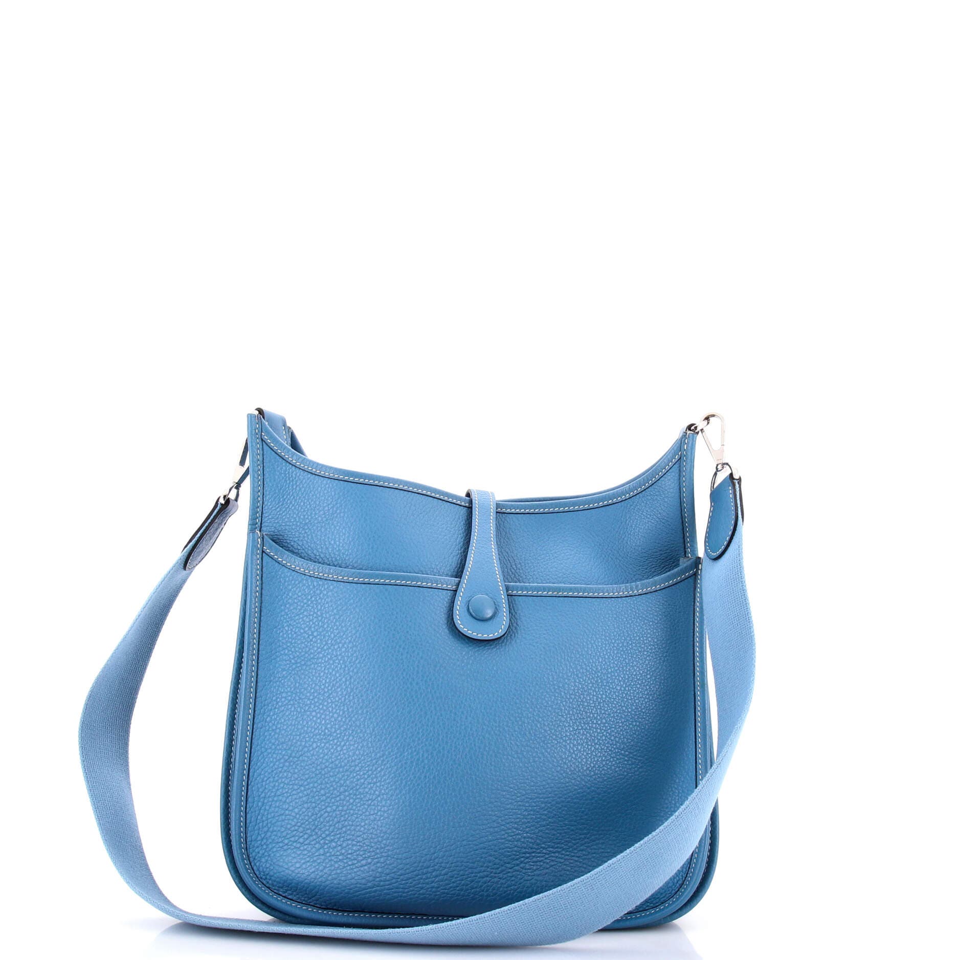 Pre-Owned Hermes Evelyne Bag Gen II Clemence PM, Alternate, color, Bleu Jean