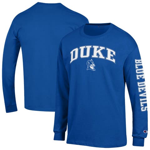Men's Champion  Royal Duke Blue Devils Arch Over Logo 2-Hit Long Sleeve T-Shirt
