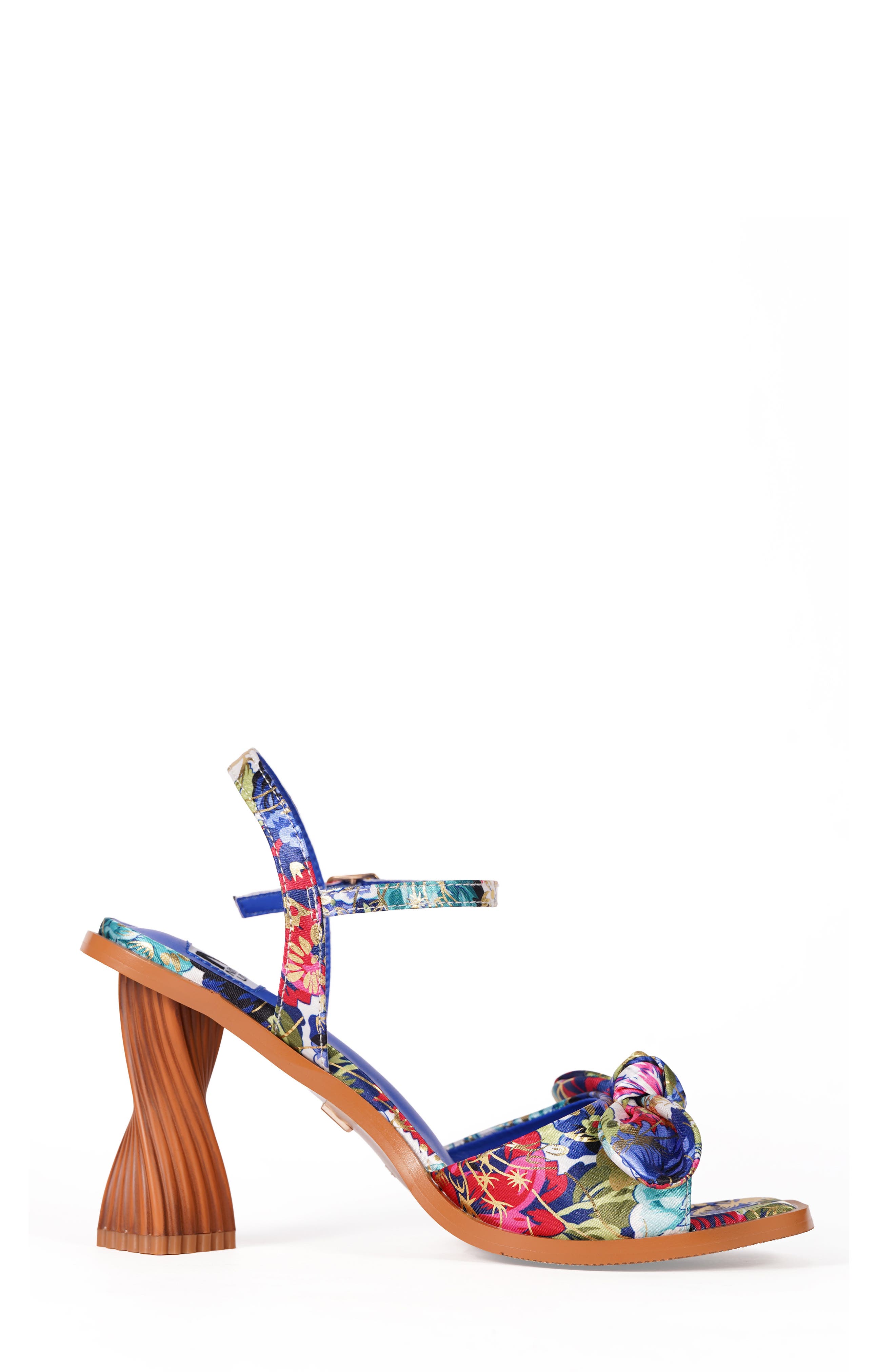Nora Bow Ankle Strap Sandal, Alternate, color, BLUE MULTI