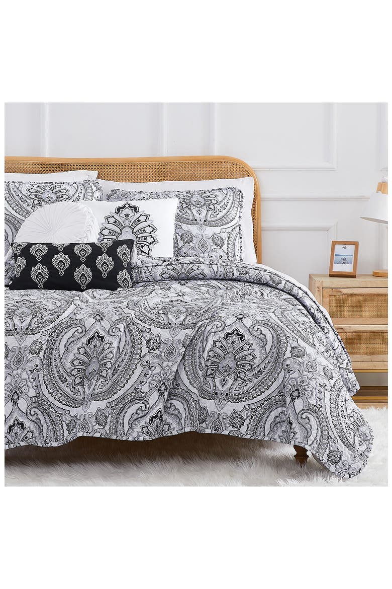 Pure Melody Quilt Bedding Set, Alternate, color, BLACK