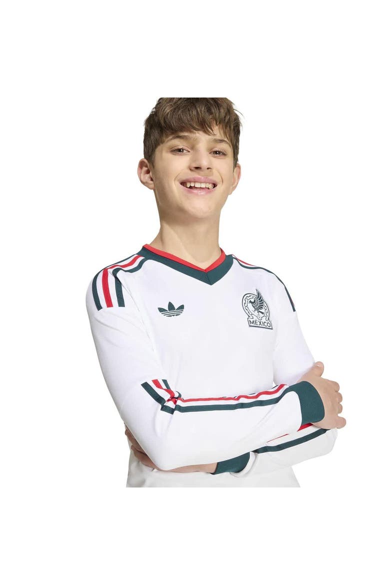 Youth adidas  White Mexico National Team 2026 Away Replica Long Sleeve Jersey, Alternate, color, White
