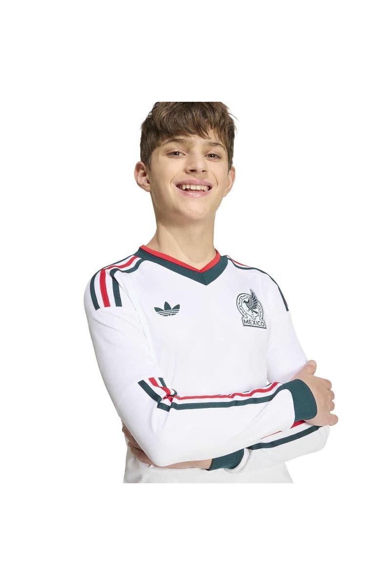 adidas Youth adidas  White Mexico National Team 2026 Away Replica Long Sleeve Jersey, Alternate, color, White