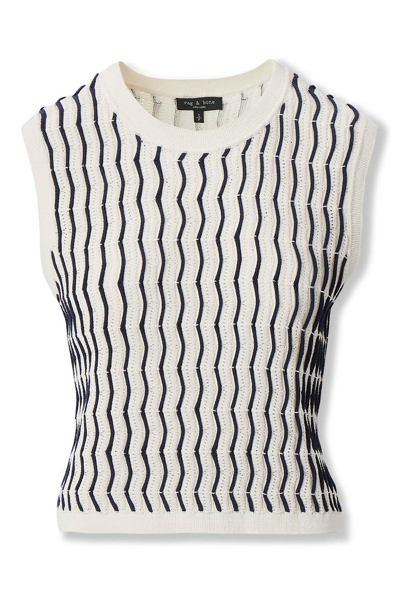 Leslie Stripe Knit Vest, Alternate, color, IVORY