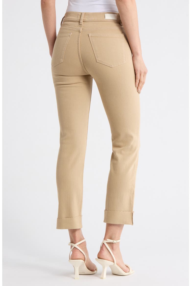 Mara Cuffed Raw Hem Mid Rise Ankle Straight Leg Jeans, Alternate, color, ALMOND CUFFED