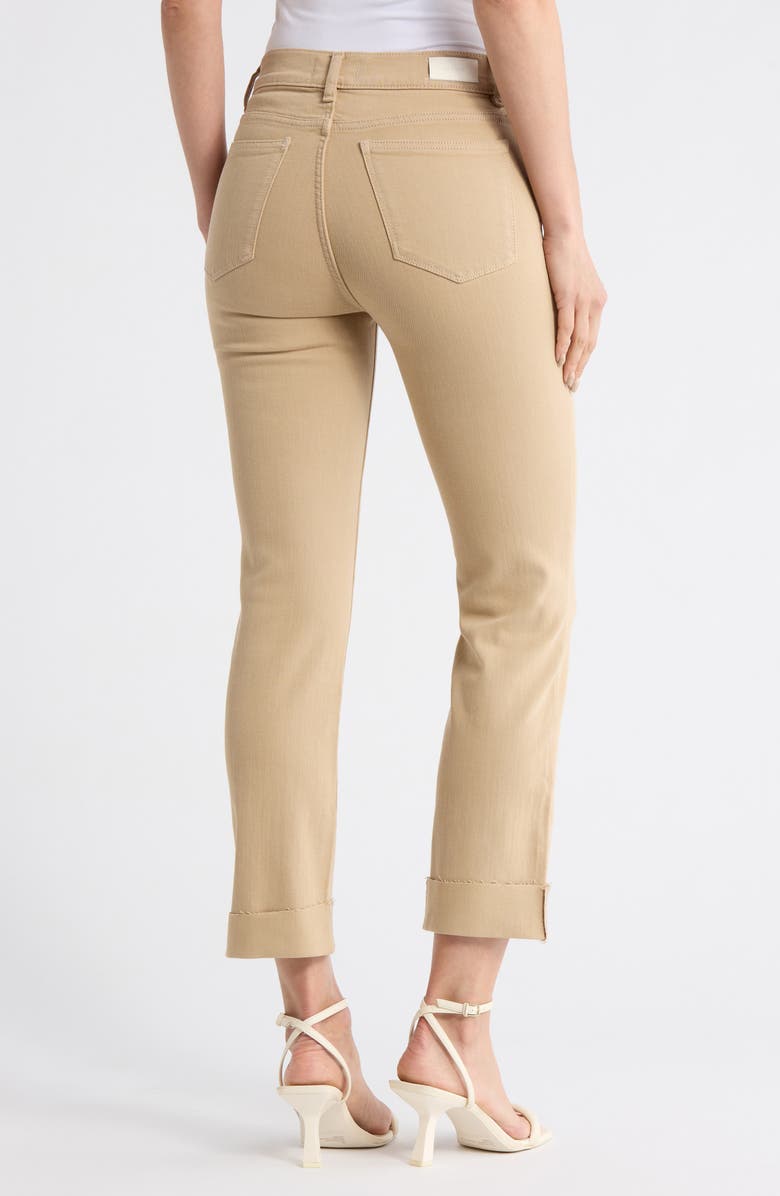 DL1961 Mara Cuffed Raw Hem Mid Rise Ankle Straight Leg Jeans, Alternate, color, Almond Cuffed