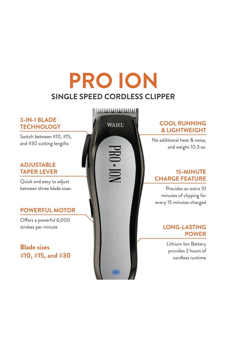 Pro Ion Cordless Rechargeable Equine Grooming Clipper Kit, Alternate, color, Silver