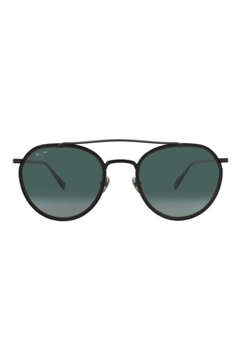 Bowline 53mm Polarized Round Sunglasses, Main, color, BLACK BLACK GREY