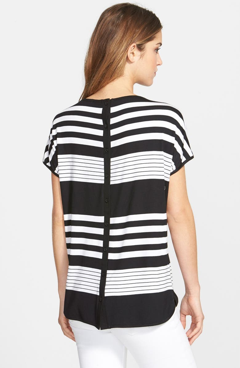 GIBSONLOOK Gibson Button Back Short Sleeve Stripe Tee, Alternate, color, 